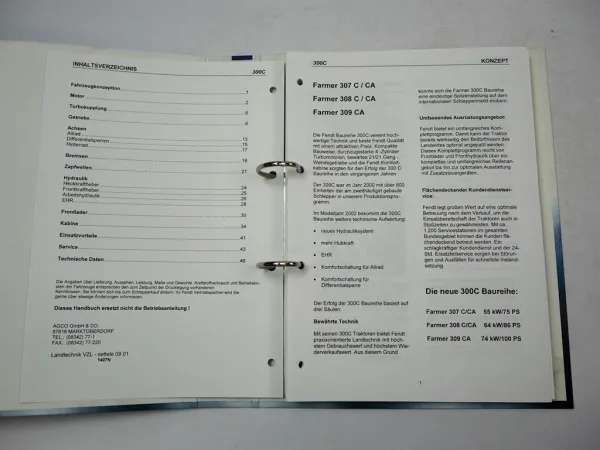 Fendt Farmer 300C 400 Favorit 700 900 Produktinformation ca. 2001