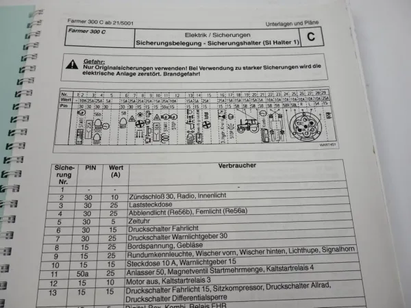 Fendt Farmer 307 308 309 C Schaltpläne Elektrik Stromlaufpläne 2002