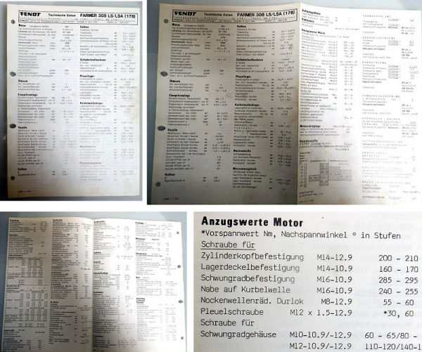 Fendt Favorit 612LSA (383) Werkstatt Datenblatt 1988 Technische Daten