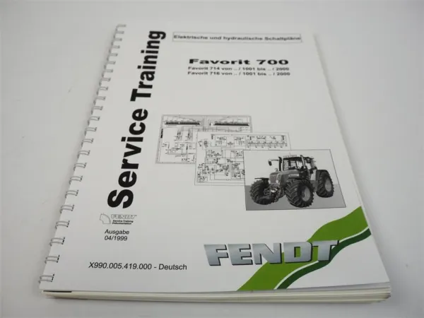 Fendt Favorit 714 716 Schaltpläne Elektrik Hydraulik Werkstatthandbuch 1999