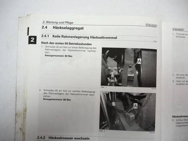 Fendt Katana 65 Feldhäcksler Betriebsanleitung Wartung 2012