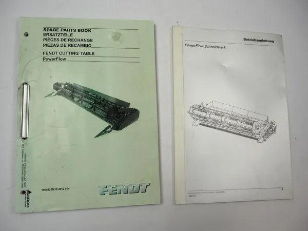 Fendt PowerFlow Schneidwerk für Mähdrescher Betriebsanleitung Ersatzteilliste