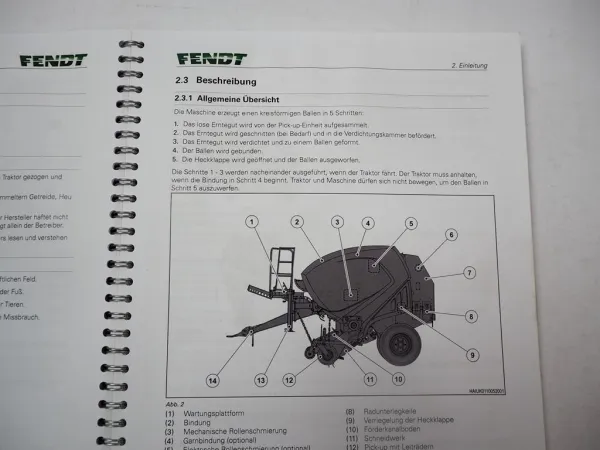Fendt Rotana 130F Classic Master Xtra Ballenpresse Betriebsanleitung 2018