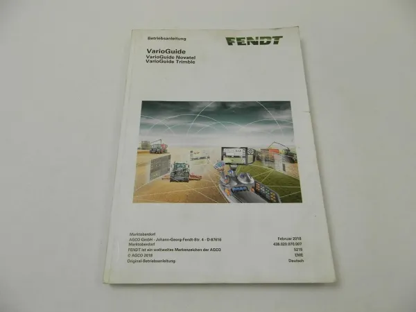 Fendt VarioGuide NovAtel Trimble Betriebsanleitung Bedienungsanleitung 2/2018