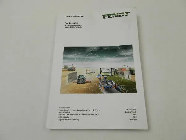 Fendt VarioGuide NovAtel Trimble Betriebsanleitung Bedienungsanleitung 2/2020