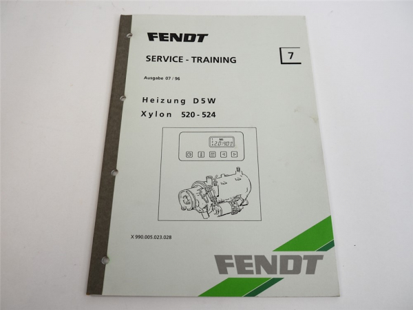 Fendt Xylon 520 522 524 D5W Heizung Eberspächer Service Training Schaltplan 1996