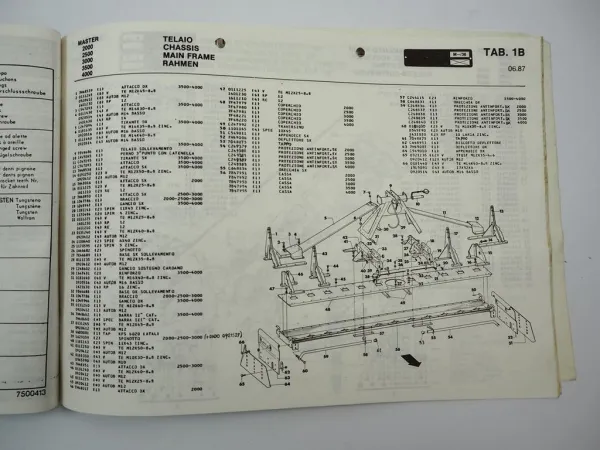 Feraboli Master 2000 2500 3000 2500 4000 Kreiselegge Betriebssanleitung ETL 1987