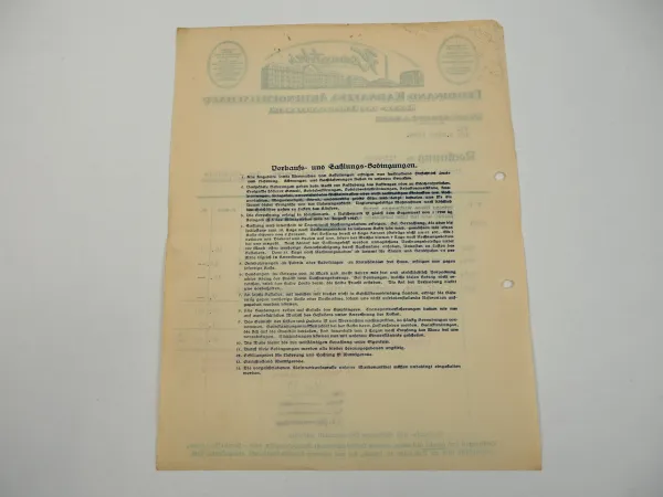 Ferdinand Karnatzki AG Schokoladenfabrik Wernigerode Burgmühle Rechnung 1926