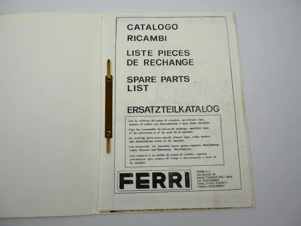Ferri TK50 Serie 3 Böschungsmäher Betriebsanleitung Ersatzteilliste 1994/95