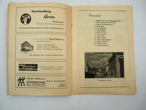 Festschrift 60 Jahre Freiwillige Feuerwehr Planig Bad Kreuznach 1951
