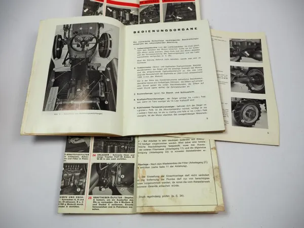 Fiat 1000 + DT Traktor Betriebsanleitung Bedienung Wartung Schaltplan Elektrik 1972