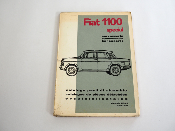 Fiat 1100 Special 103 Karosserie Ersatzteilliste Catalogo parti di ricambio 1962