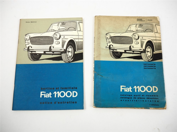 Fiat 1100D type 103 G.1 Notice d entretien Catalogue de pieces detachees 1964