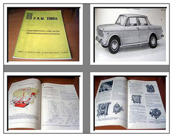 Fiat 1100R Hauptmerkmale Überholungsanleitung 1966 Werkstatthandbuch