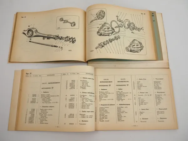 Fiat 1100T 217C Kastenwagen Ersatzteilliste Catalogo parti di ricambio 1961