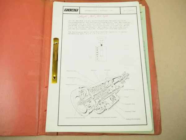 Fiat 124 125 special Automatikgetriebe GM Kundendienst Schule Werkstatthandbuch