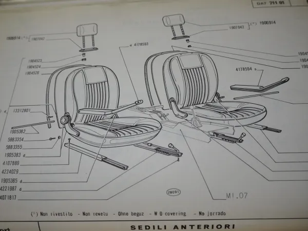 Fiat 124 Sport Spider CS Ersatzteilliste Karosserie 1972-74 Parti di ricambio