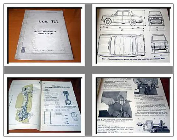 Fiat 125 Technische Daten Hauptmerkmale 1967 Reparaturanleitung vorläufig