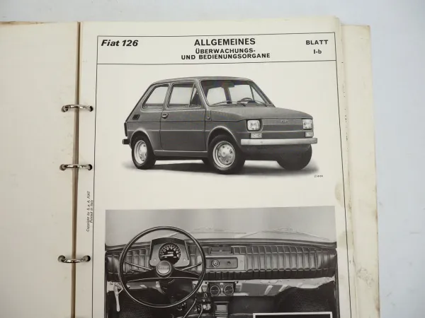 Fiat 126 Technische Daten 2x Ersatzteilliste Catalogo Parti di Ricambio 1972