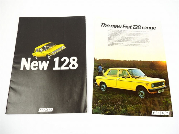 Fiat 128 Car PKW 2x Prospekt Brochure 1976