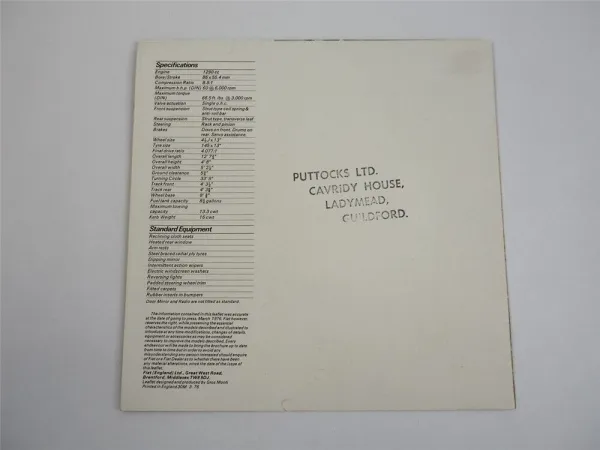 Fiat 128 Special 1300 Car PKW Prospekt Brochure 1976