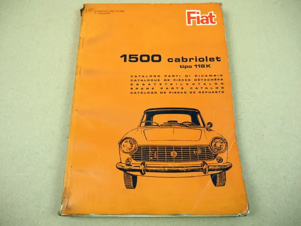 Fiat 1500 118K Ersatzteilliste 1965 Spare Parts Catalog parti di ricambio
