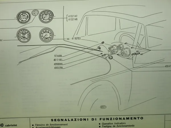 Fiat 1500 118K Ersatzteilliste 1965 Spare Parts Catalog parti di ricambio