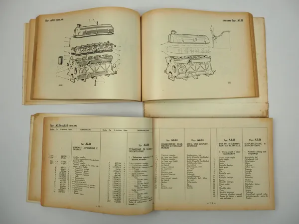 Fiat 1800B 112B PKW 2x Ersatzteilliste Catalogo parti di ricambio 1963/65