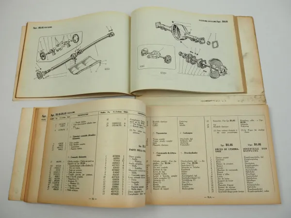 Fiat 1800B Ersatzteilliste Catalogo parti di ricambio 1963