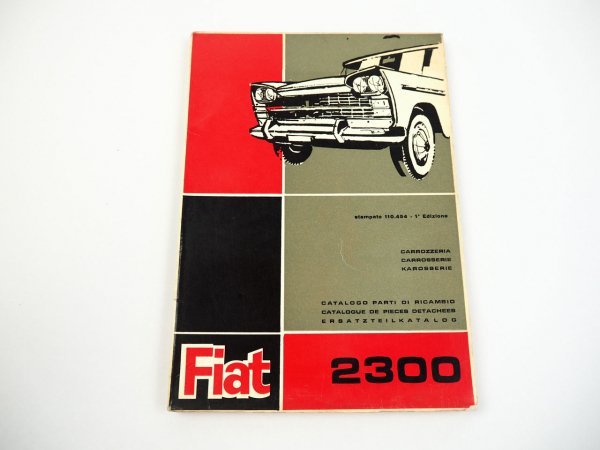 Fiat 2300 Ersatzteilliste Karosserie Catalogo parti di ricambio 1963