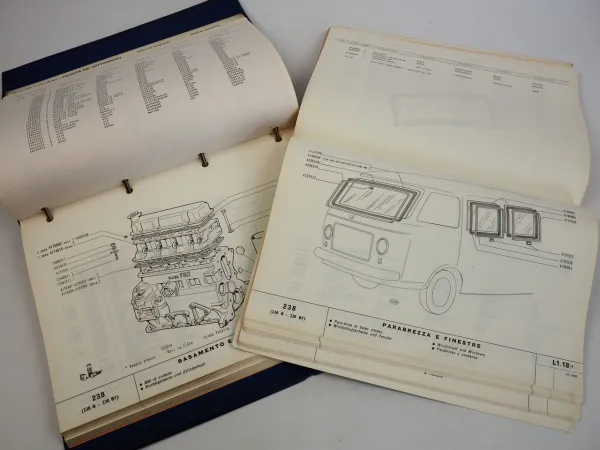 Fiat 238 B B1 Werkstatthandbuch Technische Daten 2x Ersatzteilliste 1968/70