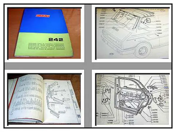 Fiat 242 Transporter Ersatzteilliste Karosserie + Werkstatthandbuch Getriebe