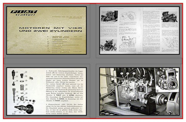 Fiat 250 255 550 555 Werkstatthandbuch 2 und 4 Zylinder Motor Reparaturanleitung