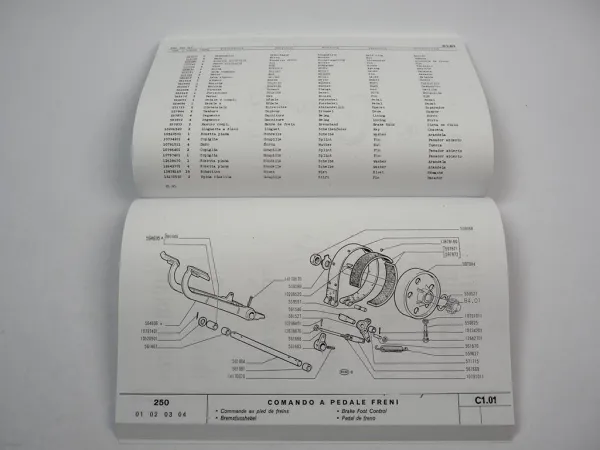 Original Fiat 250 Traktor Ersatzteilkatalog Catalogo Parti di Ricambio Parts List 1968