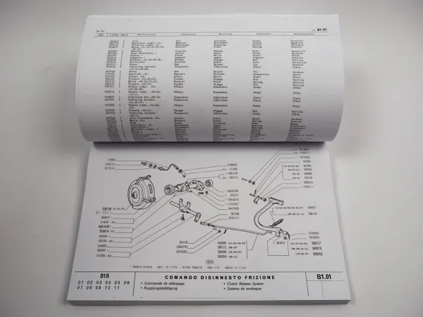 Fiat 315 Traktor Ersatzteilkatalog Ersatzteilliste 1965