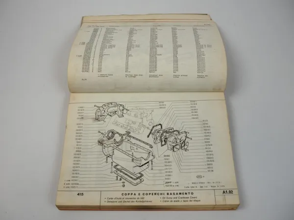 Fiat 415 Traktor Ersatzteilliste Catalogo Parti di Ricambio Parts List 1967