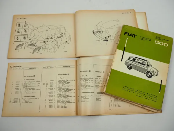 Fiat 500 Giardiniera Kombi Ersatzteilkatalog Catalogo parti di ricambio 1963/64