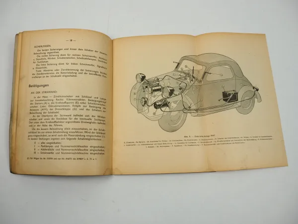 Fiat 500 Topolino PKW Betriebsanleitung Bedienungsanleitung Wartung 1940