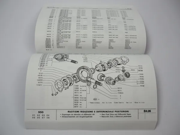Fiat 550 Traktor Ersatzteilkatalog Ersatzteilliste Spare Parts List 1969