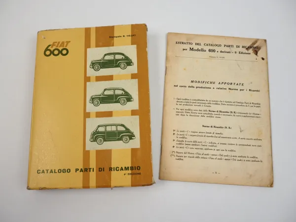 Fiat 600 Ersatzteilliste Catalogo parti di ricambio 1959