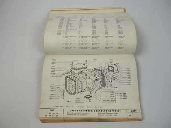 Fiat 600 Traktor Ersatzteilkatalog Catalogo Parti di Ricambio Parts List 1971