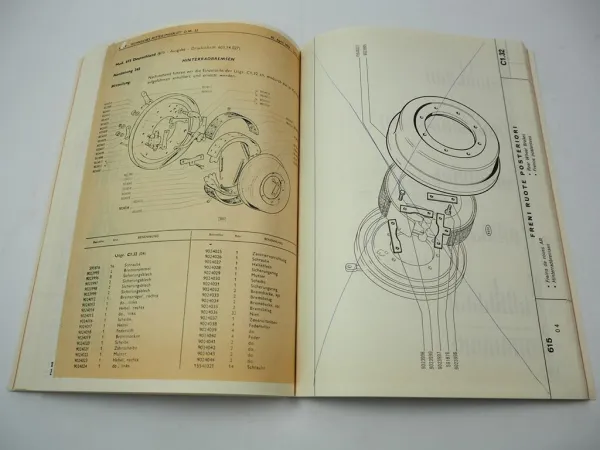 Fiat 615 Traktor Ersatzteilkatalog Parts List Catalogo parti di Ricambio 1966