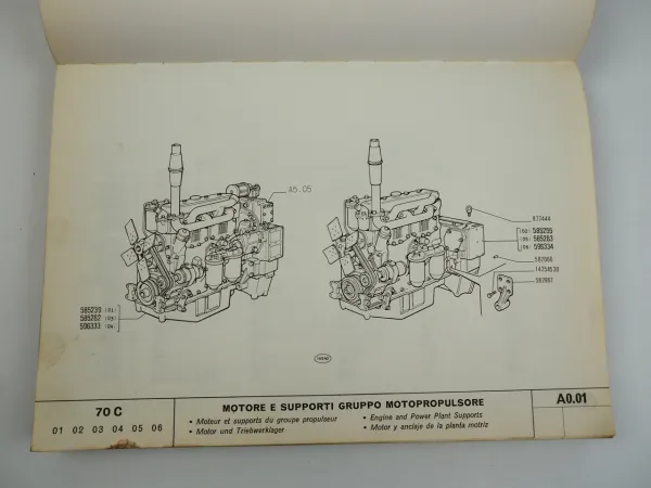 Fiat 70C Ersatzteilkatalog Spare parts Catalog Catalogo Parti di Ricambio 1968