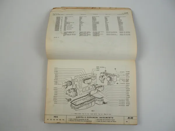 Fiat 70C Ersatzteilkatalog Spare parts Catalog Catalogo Parti di Ricambio 1968