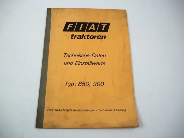 Fiat 850 900 Traktor Einstellwerte Technische Daten 1970