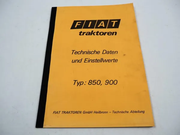 Fiat 850 900 Traktor Einstellwerte Werkstatthandbuch 1970