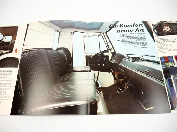 Fiat 90NC Pritschenwagen LKW Prospekt 1970er Jahre