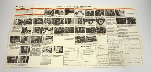 Fiat 980 980DT trattori Traktor Wartungsplan Schmierplan 1979