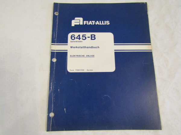 Fiat Allis 645B Gelenklader Elektrische Anlage Werkstatthandbuch Reparatur 1975