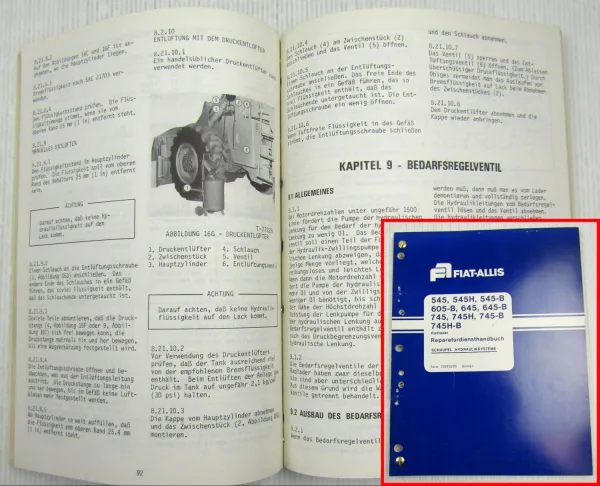 Fiat-Allis Fiatallis 545 605 645 745 H B HB Reparatur Schaufel Hydrauliksysteme
